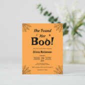 Budget Orange Black Halloween Brautparty Einladung (Stehend Vorderseite)