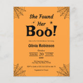 Budget Orange Black Halloween Brautparty Einladung (Vorderseite)