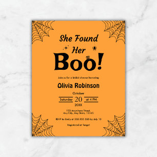 Budget Orange Black Halloween Brautparty Einladung