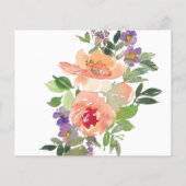 Budget Orange Bloral Art Babydusche Einladung (Rückseite)