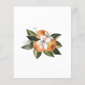 Budget Orange Bloral Bridal Dusche Einladung (Rückseite)