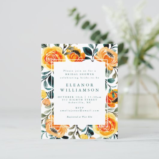 Budget Orange Blume Brautparty (Stehend Vorderseite)