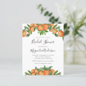 Budget Orange Citrus Bridal Dusche Einladung (Stehend Vorderseite)