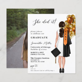 Budget Orange einfaches Foto Sie tat es Abschluss