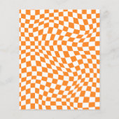 Budget Orange Happy Face Checkered Birthday Einlad (Rückseite)