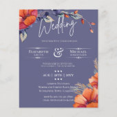 BUDGET Orange Lavender Floral Wedite Einladung (Vorderseite)