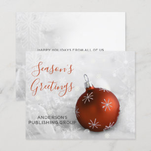 Budget Orange Ornamente Unternehmen Weihnachtskart