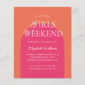 Budget Orange Rosa Arch Girls Weekend Bachelorette (Vorderseite)