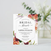 Budget Orange Rose Bridal Dusche Einladung (Stehend Vorderseite)