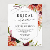 Budget Orange Rose Bridal Dusche Einladung (Vorderseite)