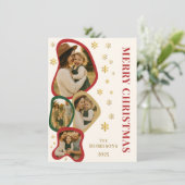Budget Organic Frame Merry Christmas Photo Card Einladung (Stehend Vorderseite)