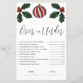 Budget Over oder Under Christmas Bridal Game (Vorderseite)