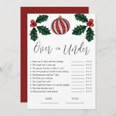 Budget Over oder Under Christmas Bridal Game Einladung (Vorne/Hinten)
