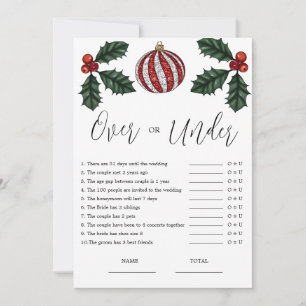 Budget Over oder Under Christmas Bridal Game Einladung
