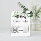 Budget Over oder Under Olive Brautparty Game (Stehend Vorderseite)