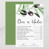 Budget Over oder Under Olive Brautparty Game (Vorne/Hinten)