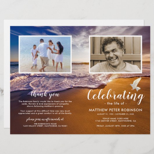 Budget Ozeandove-Beerdigung-Programm (Vorne/Hinten)