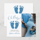 Budget Paare Foto Boy's Baby Shower Einladung (Vorne/Hinten)