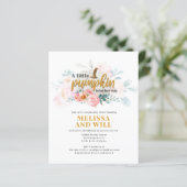 Budget Paare Kinderdusche Pumpkin Einladung (Stehend Vorderseite)