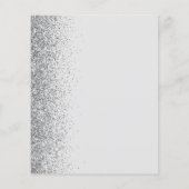 Budget Pale Grau Silver Glitzer Save the Date (Rückseite)