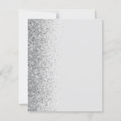 Budget Pale Gray Silver Glitzer Einladung Hochzeit (Rückseite)