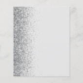 Budget Pale Gray Silver Glitzer Einladung Hochzeit (Rückseite)