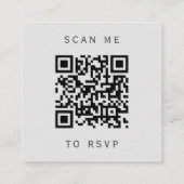 Budget Pale Gray Silver Wedding QR Code UAWG Begleitkarte (Rückseite)