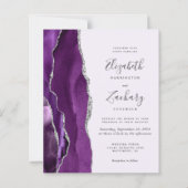 Budget Pale Lila Silver Agate Hochzeit Einladung (Vorderseite)