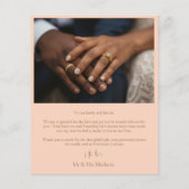 Budget Pale Peach & Gold 2 Foto Hochzeit Vielen Da (Rückseite)