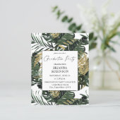 Budget Palm Leaf & Gold Greenery 1Graduation Party (Stehend Vorderseite)