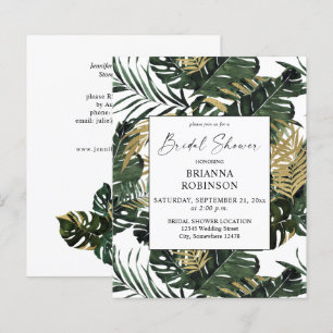 Budget Palm Leaf & Gold Grüne 1 Brautparty