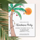 Budget Palm Tree Sun Weihnachten Party Einladung