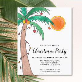 Budget Palm Tree Sun Weihnachten Party Einladung