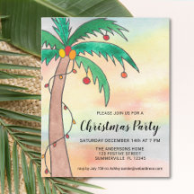Budget Palm Tree Weihnachtsfeiertage Party Einladu