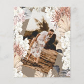 Budget Pampas Boho Beach Runde rettete unser Datum Flyer (Hinten)