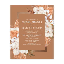 Budget Pampas Cotton Bridal Dusche Einladung