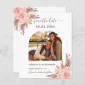 Budget pampas Foto qr Code Hochzeit Speichern Sie (Vorne/Hinten)