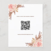 Budget pampas Foto qr Code Hochzeit Speichern Sie (Rückseite)
