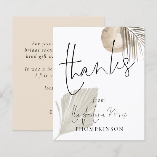 Budget Pampas Future Frau Brautparty Danke (Vorne/Hinten)