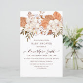 Budget Pampas Gender Neutral Baby Shower einladen (Stehend Vorderseite)