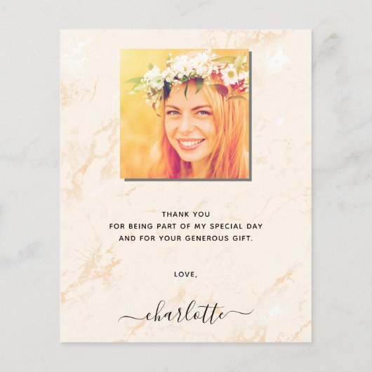 Budget Pampas Gras Blush Abschluss danke (Rückseite)