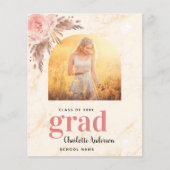 Budget Pampas Gras Blush Abschluss danke (Vorderseite)