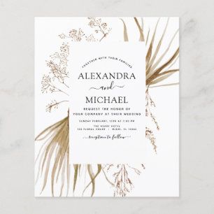 Budget Pampas Gras Boho Hochzeit Flyer