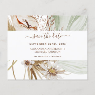 Budget Pampas Gras Boho Save the Date Flyer
