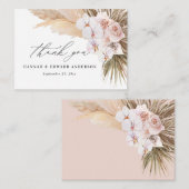 Budget Pampas Gras botanische Hochzeit danke Mitteilungskarte (Vorne/Hinten)