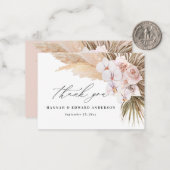 Budget Pampas Gras botanische Hochzeit danke Mitteilungskarte (Vorderseite/Rückseite Beispiel)