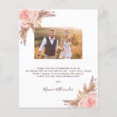 Budget Pampas Gras Foto Hochzeit danke (Rückseite)