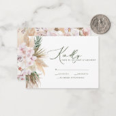 Budget Pampas Gras Hochzeit rustikale Antwort Mitteilungskarte (Vorderseite/Rückseite Beispiel)