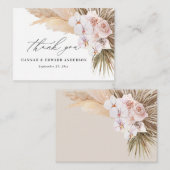Budget Pampas Gras moderne boho Hochzeit danke Mitteilungskarte (Vorne/Hinten)