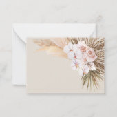 Budget Pampas Gras moderne boho Hochzeit danke Mitteilungskarte (Rückseite)